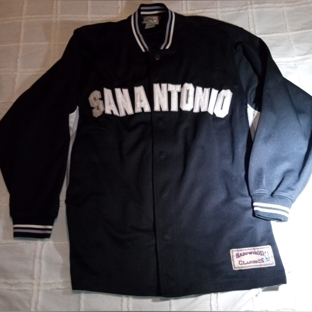 Hardwood Classics Tim Duncan 21 San Antonio Spurs Black Jacket XXL